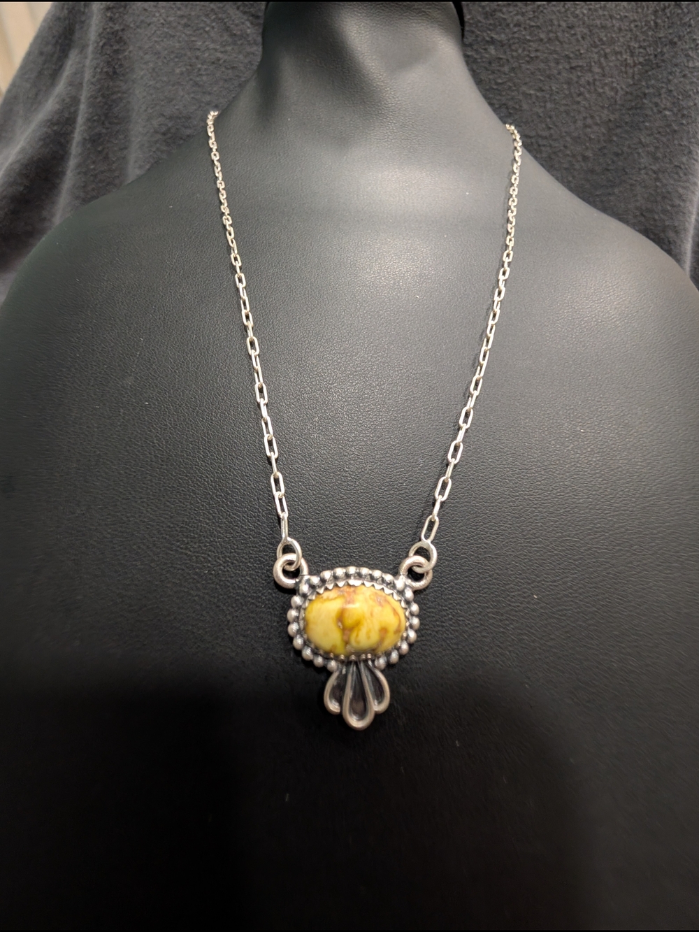 Palomino Turquoise Cabochon Sterling Pendant Necklace